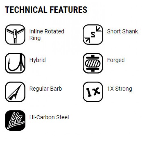 VMC® 7547B 1X Strong Inline Treble Barbless